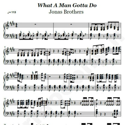 نت پیانو What a man gotta do
