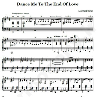 نت پیانو Dance Me to the End of Love