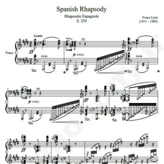 نت پیانو Spanish Rhapsody فرانتس لیست