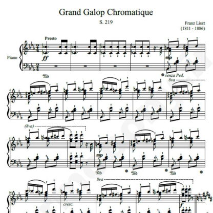 نت پیانو Grand galop chromatique فرانتس لیست