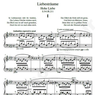نت پیانو Liebestraum No.1 فرانتس لیست