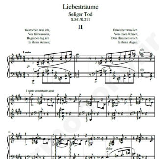 نت پیانو Liebestraum No.2 فرانتس لیست