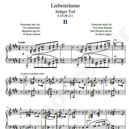 نت پیانو Liebestraum No.2 فرانتس لیست