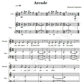 نت پیانو Arcade  Duncan Laurence