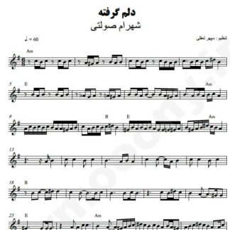 نت کیبورد دلم گرفته شهرام صولتی