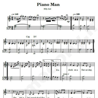 نت پیانو piano man