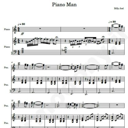 نت پیانو piano man