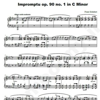 نت پیانو Impromptu D. 899 op 90 no 1 in C Minor Franz Schubert