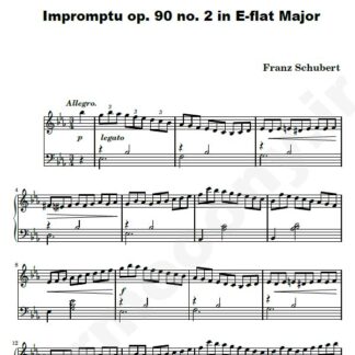 نت پیانو Impromptu D. 899 op 90 no 2 in E-flat Major Franz Schubert