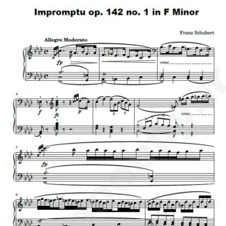 نت پیانو Impromptu D. 935 op 142 no 1 in F Minor Franz Schubert