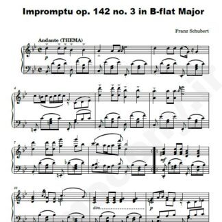 نت پیانو Impromptu D. 935 op 142 no 3 in B-flat major Franz Schubert