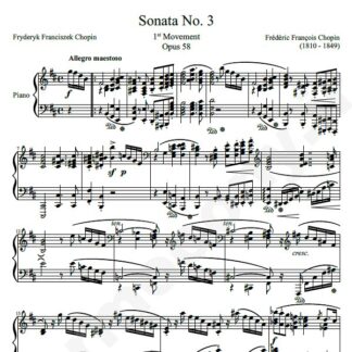 نت پیانو Sonata No. 3  1st Movement in B minor  Op. 58