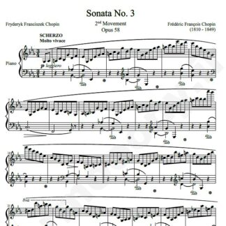 نت پیانو Sonata No. 3  2nd Movement in B minor  Op. 58