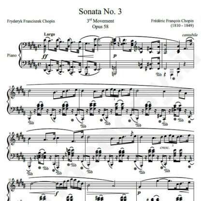نت پیانو Sonata No. 3  3rd Movement in B minor  Op. 58