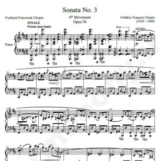 نت پیانو Sonata No. 3  4td Movement in B minor  Op. 58