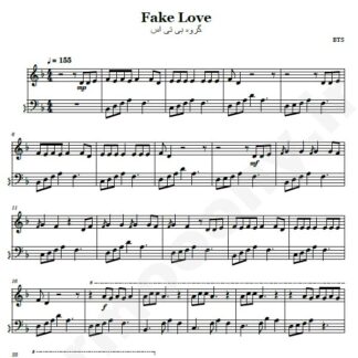 نت پیانو fake love bts