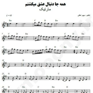 نت کیبورد همه جا دنبال عشق میگشتم مارتیک
