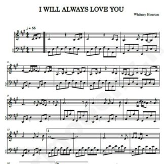 نت پیانو i will always love you
