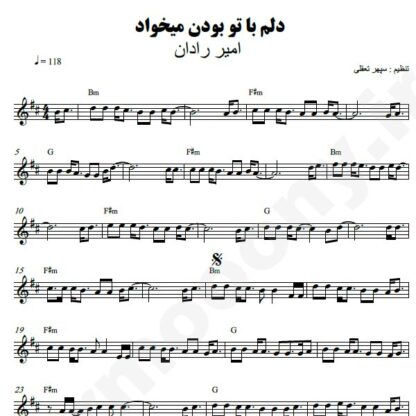 نت کیبورد دلم با تو بودن میخواد امیر رادان