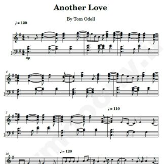 نت پیانو another love tom odell