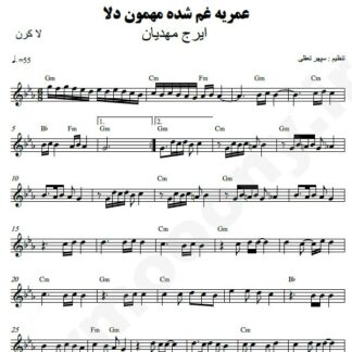 نت کیبورد عمریه غم شده مهمون دلم ایرج مهدیان