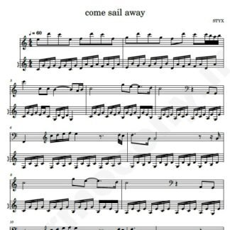 نت پیانو come sail away