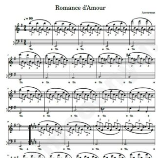 نت پیانو Romance de Amour