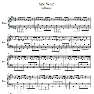 نت پیانو she wolf شکیرا