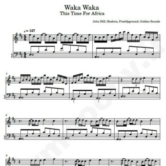 نت پیانو waka waka شکیرا