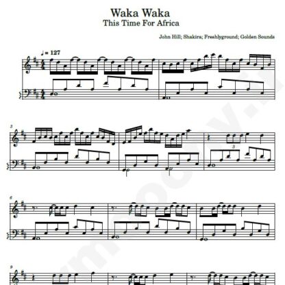 نت پیانو waka waka شکیرا