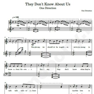 نت پیانو They Don’t Know About Us وان دایرکشن