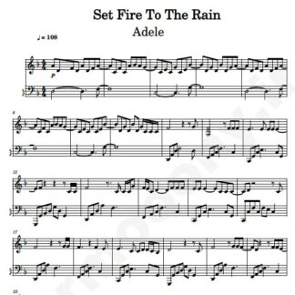 نت پیانو set fire to the rain adele