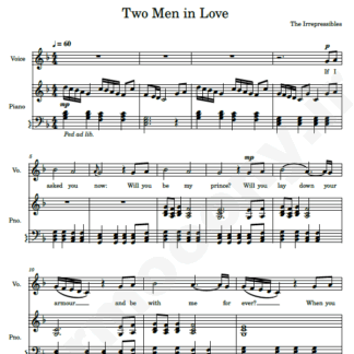 نت پیانو two men in love