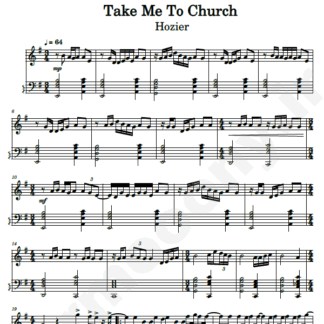 نت پیانو take me to church hozier