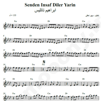 نت کیبورد Ibrahim Tatlises Senden Insaf Diler Yarin