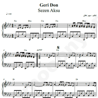نت پیانو geri don sezen aksu