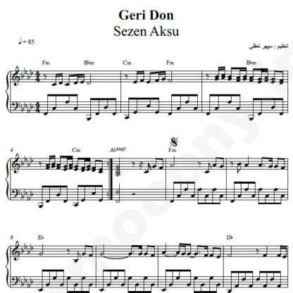 نت پیانو geri don sezen aksu