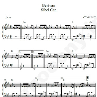 نت پیانو berivan sibel can