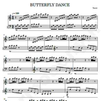نت پیانو butterfly dance yanni