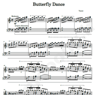 نت پیانو butterfly dance yanni