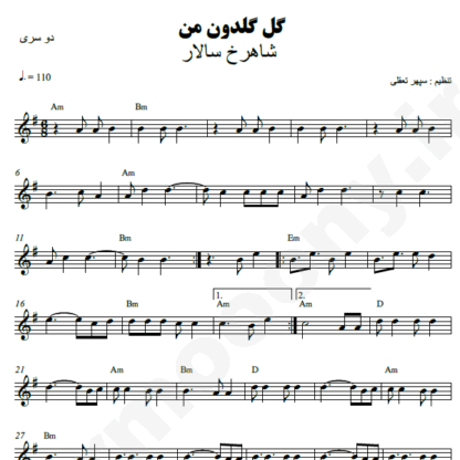 نت کیبورد گل گلدون شاهرخ سالار