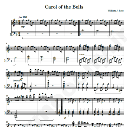 نت پیانو Carol of the Bells