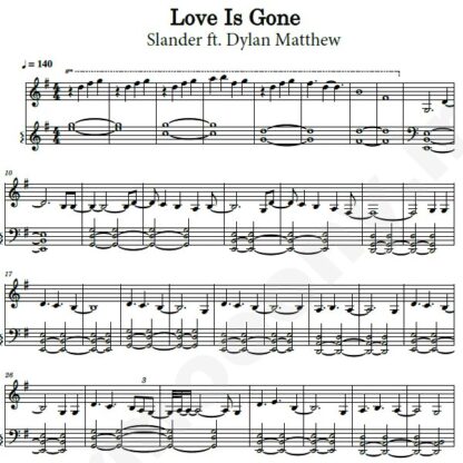 نت پیانو love is gone