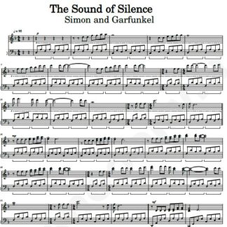 نت پیانو the sound of silence