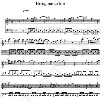 نت پیانو Bring me to life از Evanescence