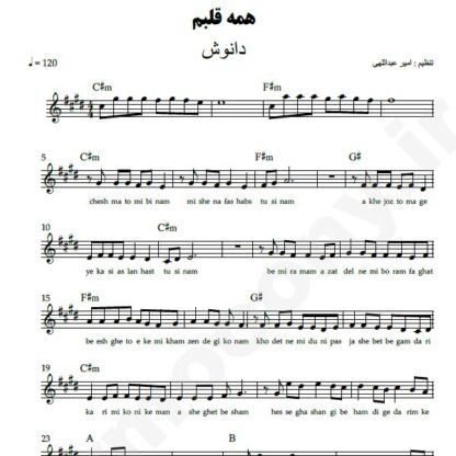 نت کیبورد همه قلبم دانوش