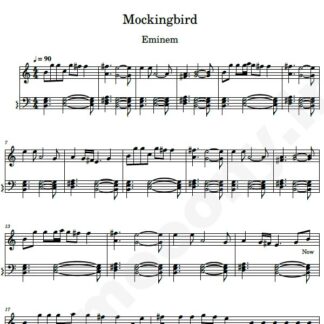 نت پیانو mockingbird eminem