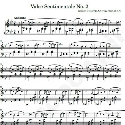 نت پیانو Valse Sentimentale No 2