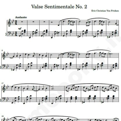 نت پیانو Valse Sentimentale No 2