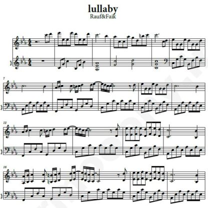 نت پیانو lullary